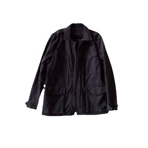 BANANA REPUBLIC Men Military  Utility Jacket  Full Zip Cinch Waist Gray Sz Large